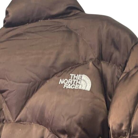 The North Face Girls Large Chocolate Brown Goose Down Filled Nylon Puffer Coat - Picture 5 of 7